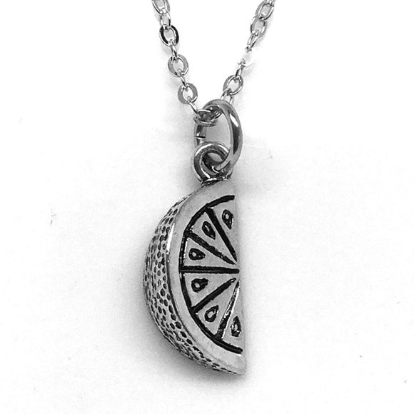 Miniature Lemon Wedge Charm Necklace - Picture 1 of 1